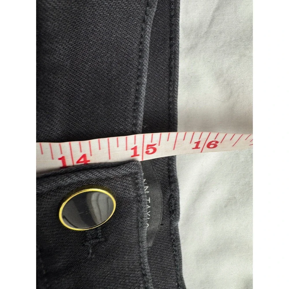 Ann Taylor The Trouser High Rise Wide Leg Black Denim Jeans Size 16 NWT - Picture 12 of 16